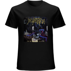 Men's Devastation Signs of Life Death Thrash Metal Band T-Shirt Black