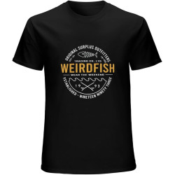 Men's Weird Fish Waves Graphic T-Shirt Garnet Black