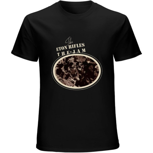 Men's Unisex Cotton T-Shirt The Eton Rifles Setting Sons Tee The Jam Vintage Black Men's Unisex Cotton T-Shirt The Eton Rifles Setting Sons Tee The Jam Vintage Black