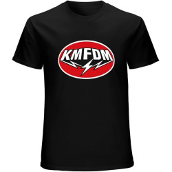 KMFDM Oval Logo T-Shirt Graphic Mens Basic Black Unisex Cotton Casual Tee KMFDM Oval Logo T-Shirt Graphic Mens Basic Black Unisex Cotton Casual Tee