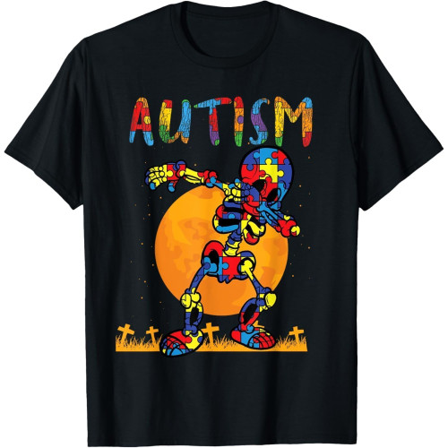 Autism Skeleton Meme Funny Men Women Kids T-Shirt