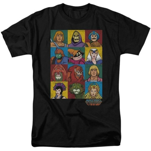 Masters of Universe Characters T-Shirt Adult Regular fit tee Black Masters of Universe Characters T-Shirt Adult Regular fit tee Black
