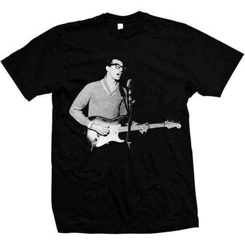 ECN Charles Hardin Holley Buddy Holly Pre-Shrunk Cotton Men T Shirt Black ECN Charles Hardin Holley Buddy Holly Pre-Shrunk Cotton Men T Shirt Black