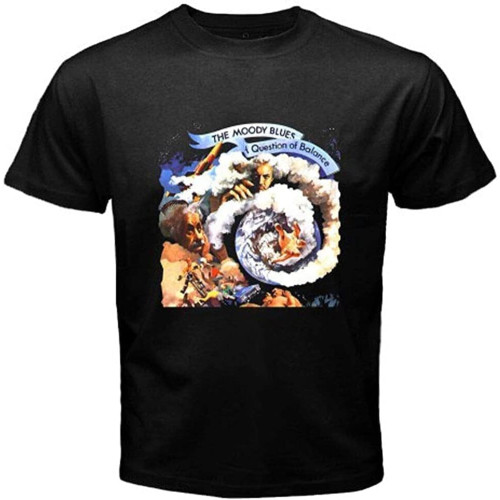 LIANXI The Moody Blues Logo Men's Black T-Shirt Black LIANXI The Moody Blues Logo Men's Black T-Shirt Black
