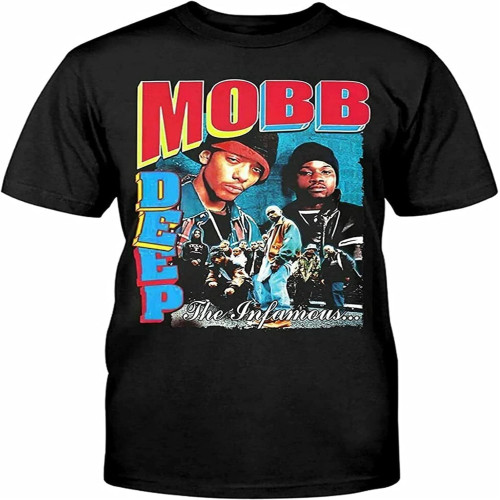 Mobb-Deep-T Shirt The in Famous-Hip-Hop-Rap T-Shirt Cool Short-Sleeve Black M Mobb-Deep-T Shirt The in Famous-Hip-Hop-Rap T-Shirt Cool Short-Sleeve Black M