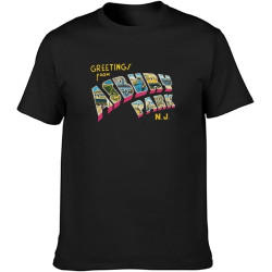 Greetings from Asbury Park N.J. 70s Rock Retro Men's T-Shirt Black Tee Greetings from Asbury Park N.J. 70s Rock Retro Men's T-Shirt Black Tee