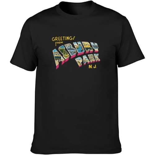 Greetings from Asbury Park N.J. 70s Rock Retro Men's T-Shirt Black Tee