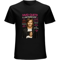 David Guetta One More Love T-Shirt Graphic Mens Basic Black Unisex Cotton Casual Tee