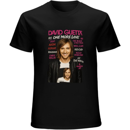 David Guetta One More Love T-Shirt Graphic Mens Basic Black Unisex Cotton Casual Tee David Guetta One More Love T-Shirt Graphic Mens Basic Black Unisex Cotton Casual Tee