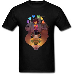 Undertale Frisk and Arisle Determination Hearts Unisex T-Shirt Printed Tee Black Mens Top Shirt Undertale Frisk and Arisle Determination Hearts Unisex T-Shirt Printed Tee Black Mens Top Shirt