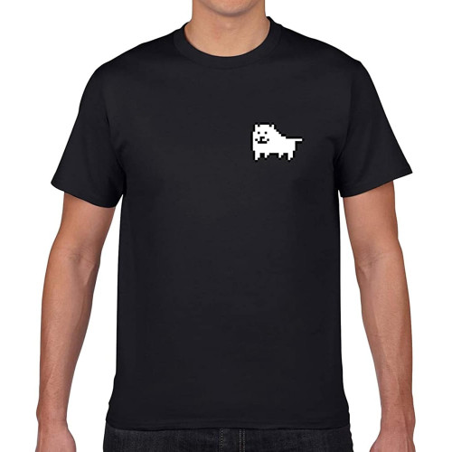 Undertale Annoying Dogt Unisex T-Shirt Printed Tee Black Mens Top Shirt