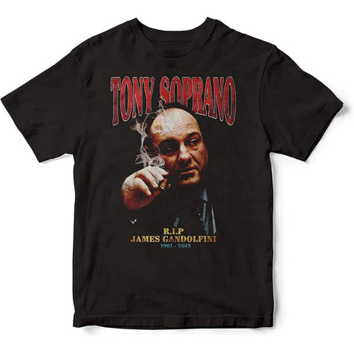 Tony Soprano 90s Movie Unisex T-Shirt Printed Tee Black Mens Top Shirt Tony Soprano 90s Movie Unisex T-Shirt Printed Tee Black Mens Top Shirt