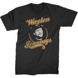 Waylon Jennings Head Circle Unisex T-Shirt Printed Tee Black Mens Top Shirt Waylon Jennings Head Circle Unisex T-Shirt Printed Tee Black Mens Top Shirt