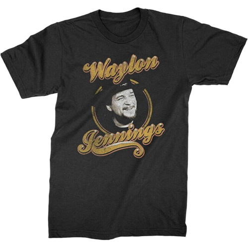 Waylon Jennings Head Circle Unisex T-Shirt Printed Tee Black Mens Top Shirt Waylon Jennings Head Circle Unisex T-Shirt Printed Tee Black Mens Top Shirt