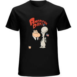 American Dad Roger and Klaus T-Shirt Graphic Mens Basic Black Unisex Cotton Casual Tee