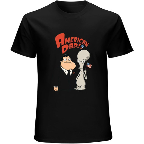American Dad Roger and Klaus T-Shirt Graphic Mens Basic Black Unisex Cotton Casual Tee American Dad Roger and Klaus T-Shirt Graphic Mens Basic Black Unisex Cotton Casual Tee