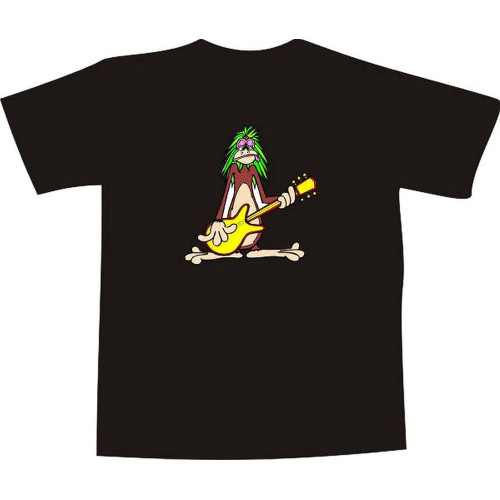 Thick Raggae Chimpanzee with Bass Guitar Unisex T-Shirt Printed Tee Black Mens Top Shirt