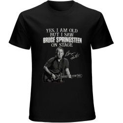Yes I Am Old But I Saw Bruce-Spring T-Shirt Printed Tee Black Mens Top Shirt