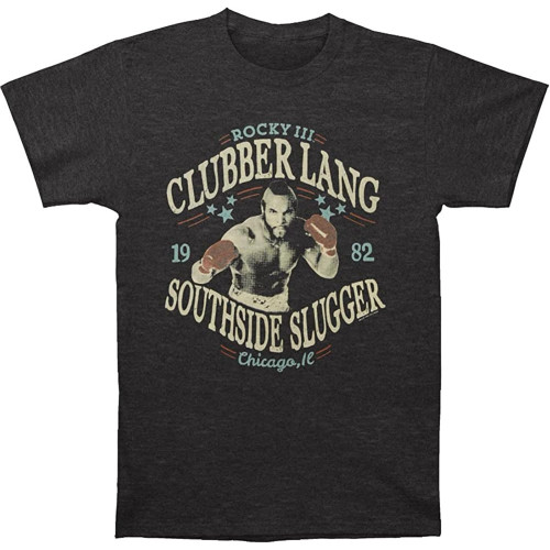 Rocky Retro Boxing 3 Clubber Lang Unisex T-Shirt Printed Graphic Black Mens Top Tee Rocky Retro Boxing 3 Clubber Lang Unisex T-Shirt Printed Graphic Black Mens Top Tee