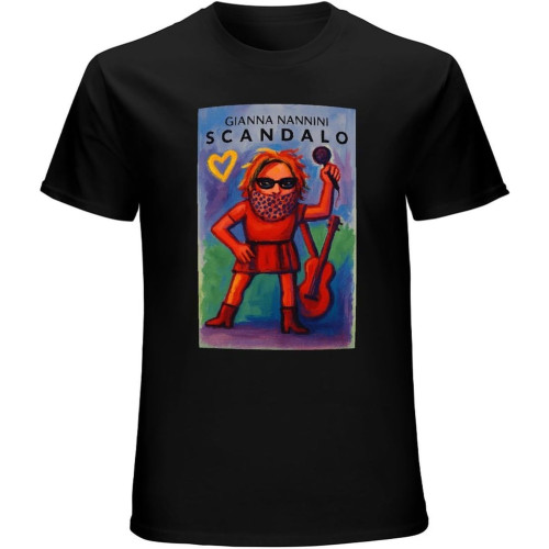 Gianna Nannini Scandalo Roll Customized T-Shirt Graphic Mens Basic Black Unisex Cotton Casual Tee Gianna Nannini Scandalo Roll Customized T-Shirt Graphic Mens Basic Black Unisex Cotton Casual Tee