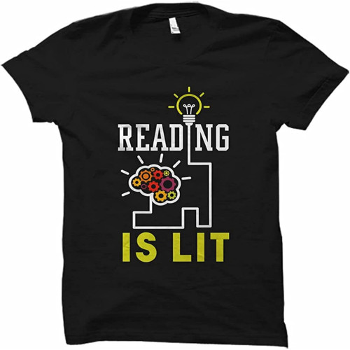 Reading is Lit Men's Black T-Shirt Reading is Lit Men's Black T-Shirt