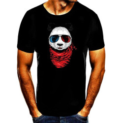 Panda Animal Men's Black T-Shirt Panda Animal Men's Black T-Shirt