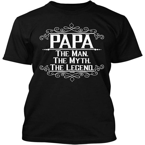BANANATRIP Papa The Man The Myth The Legend Men's Black T-Shirt BANANATRIP Papa The Man The Myth The Legend Men's Black T-Shirt
