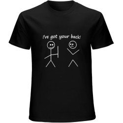I've Got Your Back T-Shirt Graphic Mens Basic Black Unisex Cotton Casual Tee