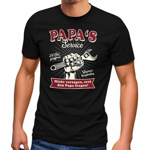 BANANATRIP Papa's Opa's Service 24 Stunden Men's Black T-Shirt XL BANANATRIP Papa's Opa's Service 24 Stunden Men's Black T-Shirt XL