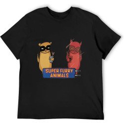 Unisex T-Shirt Super Furry Animals Radiateur Essentiel Cotton Men's Unisex T-Shirt Super Furry Animals Radiateur Essentiel Cotton Men's