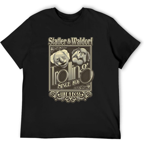 Rourunjie Short Sleeved T-Shirt Show Muppet Statler Waldorf T-Shirt Black Rourunjie Short Sleeved T-Shirt Show Muppet Statler Waldorf T-Shirt Black