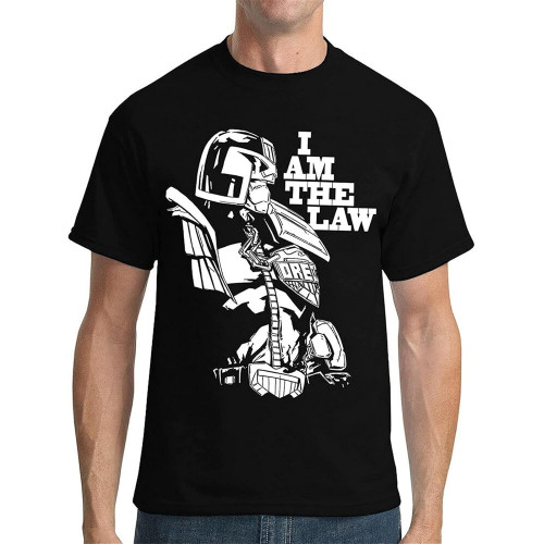 Judge Dredd The Law 2000AD Comic Book Graphic Novel Men's Black T Shirt Black Judge Dredd The Law 2000AD Comic Book Graphic Novel Men's Black T Shirt Black
