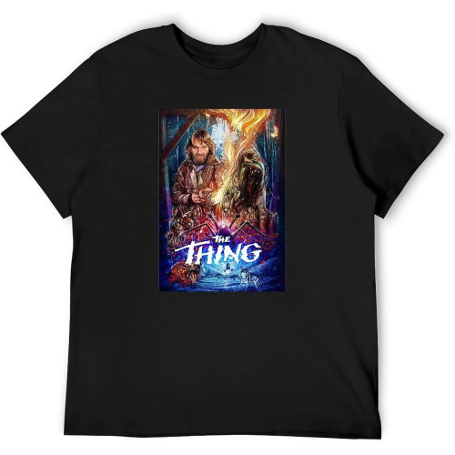 Men's T-Shirts The Thing Horror Movie Retro Poster John Carpenter Ucraina Black