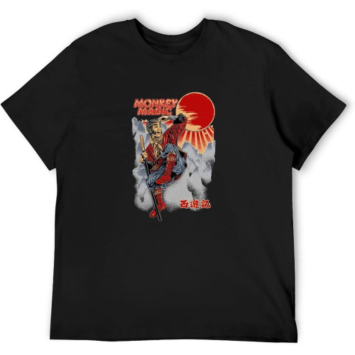 Men's T-Shirts Monkey Magic Fantasy Tv Show Martial Arts 70S 80S Black Men's T-Shirts Monkey Magic Fantasy Tv Show Martial Arts 70S 80S Black