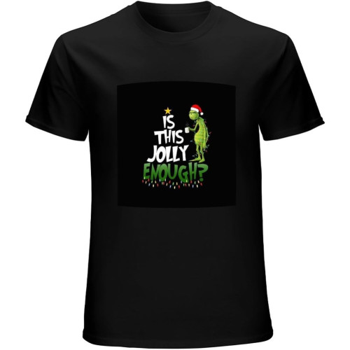 is This Jolly Enough Cat Santa Posters and Art T-Shirt Graphic Mens Basic Black Unisex Cotton Casual Tee is This Jolly Enough Cat Santa Posters and Art T-Shirt Graphic Mens Basic Black Unisex Cotton Casual Tee
