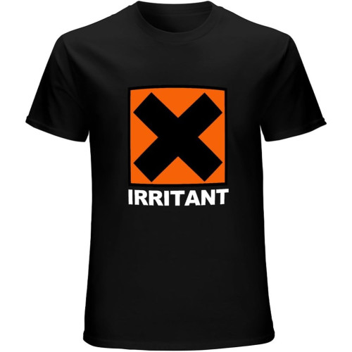 Irritant Symbol Fancy Dress Annoying Joke Chemical T-Shirt Graphic Mens Basic Black Unisex Cotton Casual Tee Irritant Symbol Fancy Dress Annoying Joke Chemical T-Shirt Graphic Mens Basic Black Unisex Cotton Casual Tee