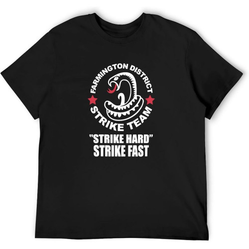 Adult T-Shirts Farmington District Strike Team The Shield Vic Mackey Black Adult T-Shirts Farmington District Strike Team The Shield Vic Mackey Black
