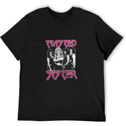 Men's T-Shirts Twisted Sister Band Profile Black Men's T-Shirts Twisted Sister Band Profile Black
