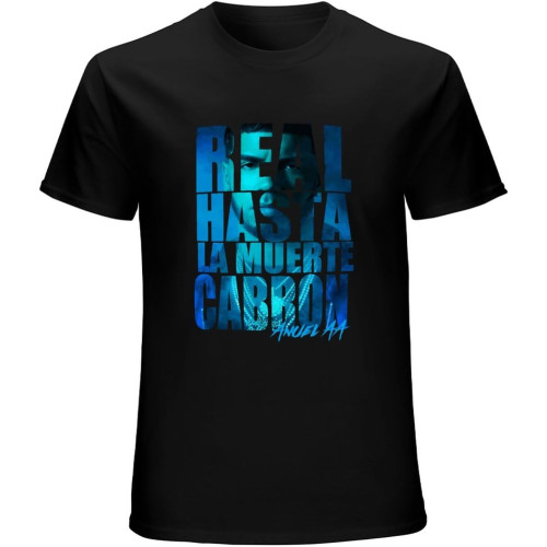 Rourunjie Anuel Aa Real Hasta La Muerte Cabron 2.0 Regueton Reggaeton T Shirt Black