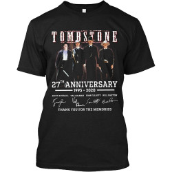 Tombstone 27Th Anniversary 1993 2020 Signature Thank You for The Memories Mens T-Shirt Casual Cotton Unisex Black Tees XS Tombstone 27Th Anniversary 1993 2020 Signature Thank You for The Memories Mens T-Shirt Casual Cotton Unisex Black Tees XS