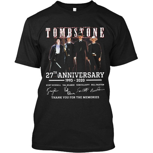 Tombstone 27Th Anniversary 1993 2020 Signature Thank You for The Memories Mens T-Shirt Casual Cotton Unisex Black Tees XS Tombstone 27Th Anniversary 1993 2020 Signature Thank You for The Memories Mens T-Shirt Casual Cotton Unisex Black Tees XS