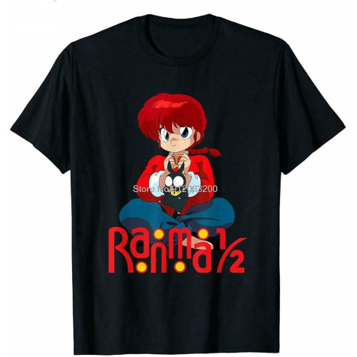 Ranma 1/2 There are Two Sides of A Life Anime Black T-Shirt Gift for Fans Cotton Tshirt Hip Hop Tees Harajuku Streetwear Black XS