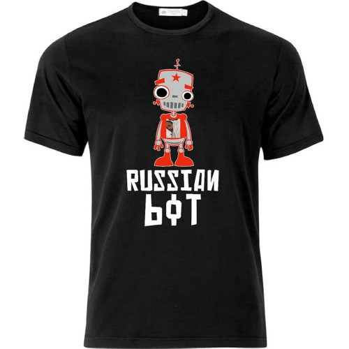 Cookie tong Russian Bot and Proud Anti Msm Unisex T-Shirt Black Mens Tops Casual XS