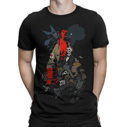 Hellboy Graphic T-Shirt, Cotton Tee, Men's Black XS Hellboy Graphic T-Shirt, Cotton Tee, Men's Black XS