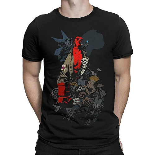 Hellboy Graphic T-Shirt, Cotton Tee, Men's Black XS Hellboy Graphic T-Shirt, Cotton Tee, Men's Black XS