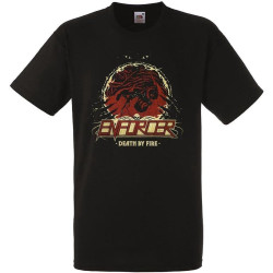 Enforcer Death by Fire T-Shirt Mens Black Tees Unisex XS Enforcer Death by Fire T-Shirt Mens Black Tees Unisex XS