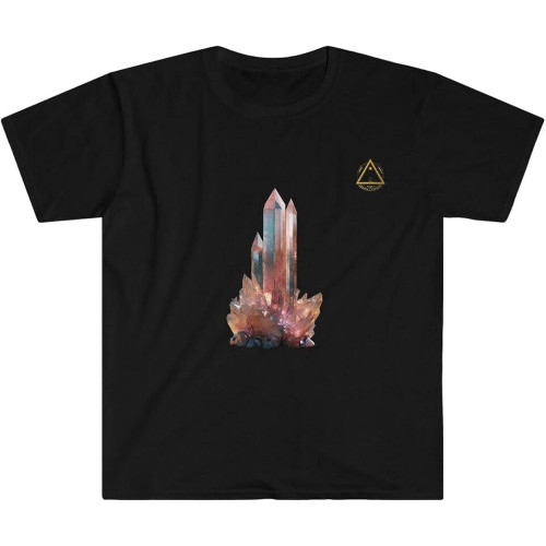 Unisex Softstyle T-Shirt Featuring Unique Quartz Crystal Art–Perfect Casual Wear XS Unisex Softstyle T-Shirt Featuring Unique Quartz Crystal Art–Perfect Casual Wear XS