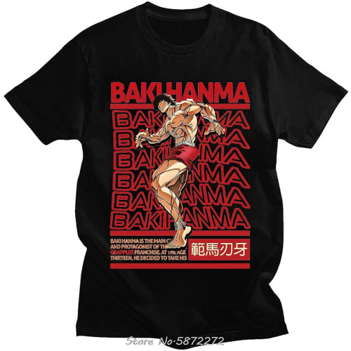 Grappler Baki Hanma Yujiro Dou Manga Tee Shirt Men Women Fashion Japan Anime T Shirt Streetwear T-Shirt O Neck Oversize Tops Black XS Grappler Baki Hanma Yujiro Dou Manga Tee Shirt Men Women Fashion Japan Anime T Shirt Streetwear T-Shirt O Neck Oversize Tops Black XS