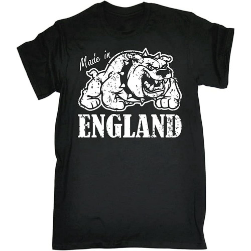 XINFUN Made in England Bulldog T-Shirt Retro Country Born English UK Gift Birthday Black XS XINFUN Made in England Bulldog T-Shirt Retro Country Born English UK Gift Birthday Black XS