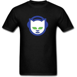 Men's Napster T-Shirt Graphic Unisex Black Tee Men's Napster T-Shirt Graphic Unisex Black Tee